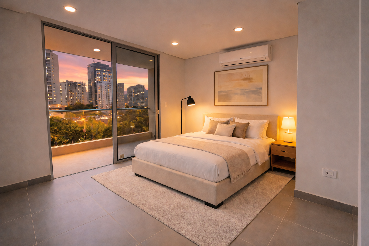 Tipo 3E — Suite con balcón y vista al atardecer